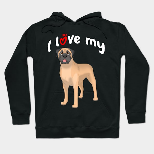 I Love My Bullmastiff Dog Hoodie by millersye